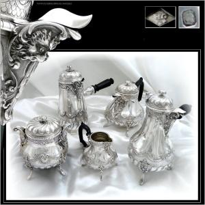 M.gauthier - Sterling Silver Chocolate Tea Coffee Service 5 Pieces 