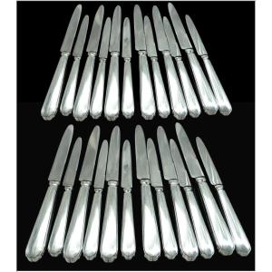 CHRISTOFLE - Ménagère complète de Couteaux  Argent Massif et leurs Pièces de Service