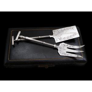 Labat & Pugibet - Solid Silver Appetizer Set Shaped Like Gardening Tools