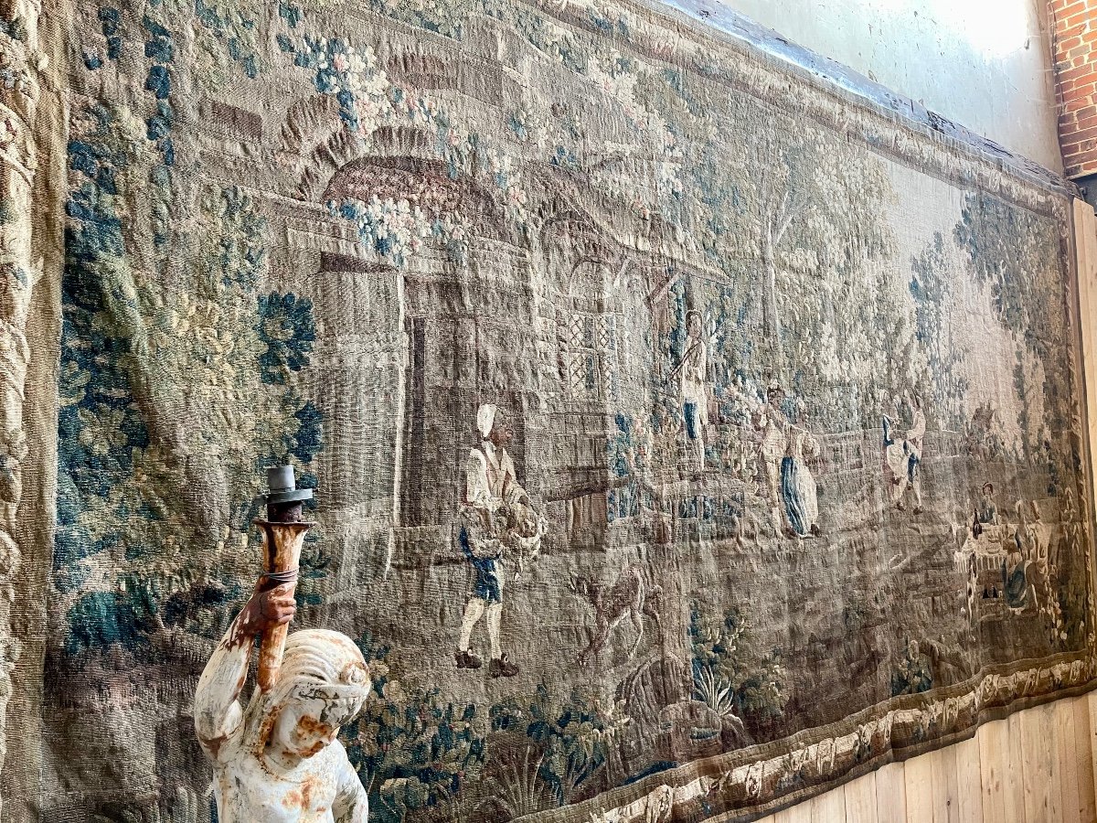 Tapisserie D’aubusson Du XVIII ème Siècle « Scène de fête Villageoise »  5m20 X 2m80-photo-2