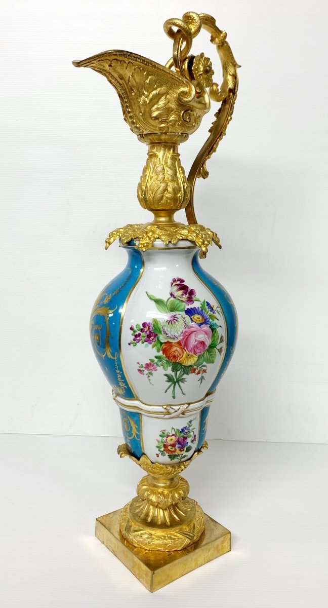 Aiguiere En Porcelaine De Paris Et Bronze Doré D’époque Napoléon III XIX ème Siècle -photo-8