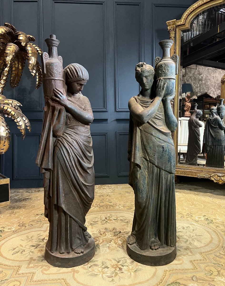 Pair Of Cast Iron Statues -photo-2