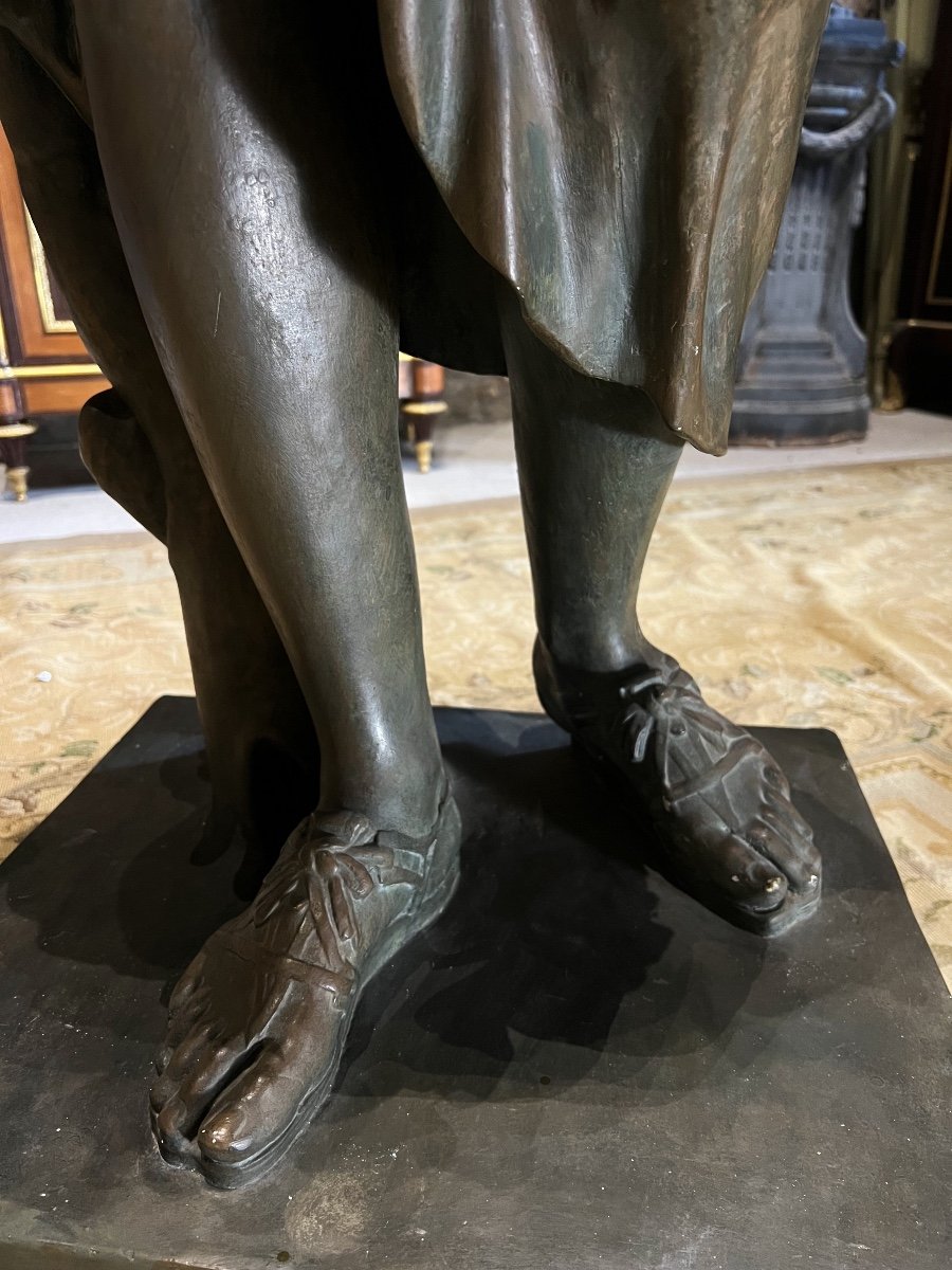 Diane De Gabies Grandeur Nature 1m75 en plâtre patiné Signée Des Moulages Du Musée Du Louvre -photo-3