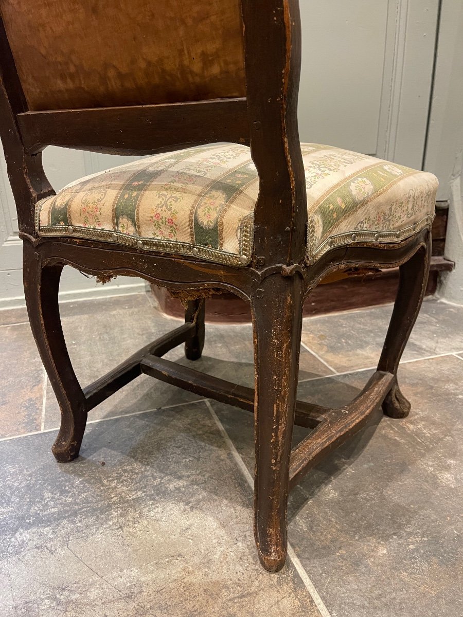 Chaise à Entretoise D’époque Louis XV Estampillée De Jean Baptiste Meunier  XVIII ème -photo-3