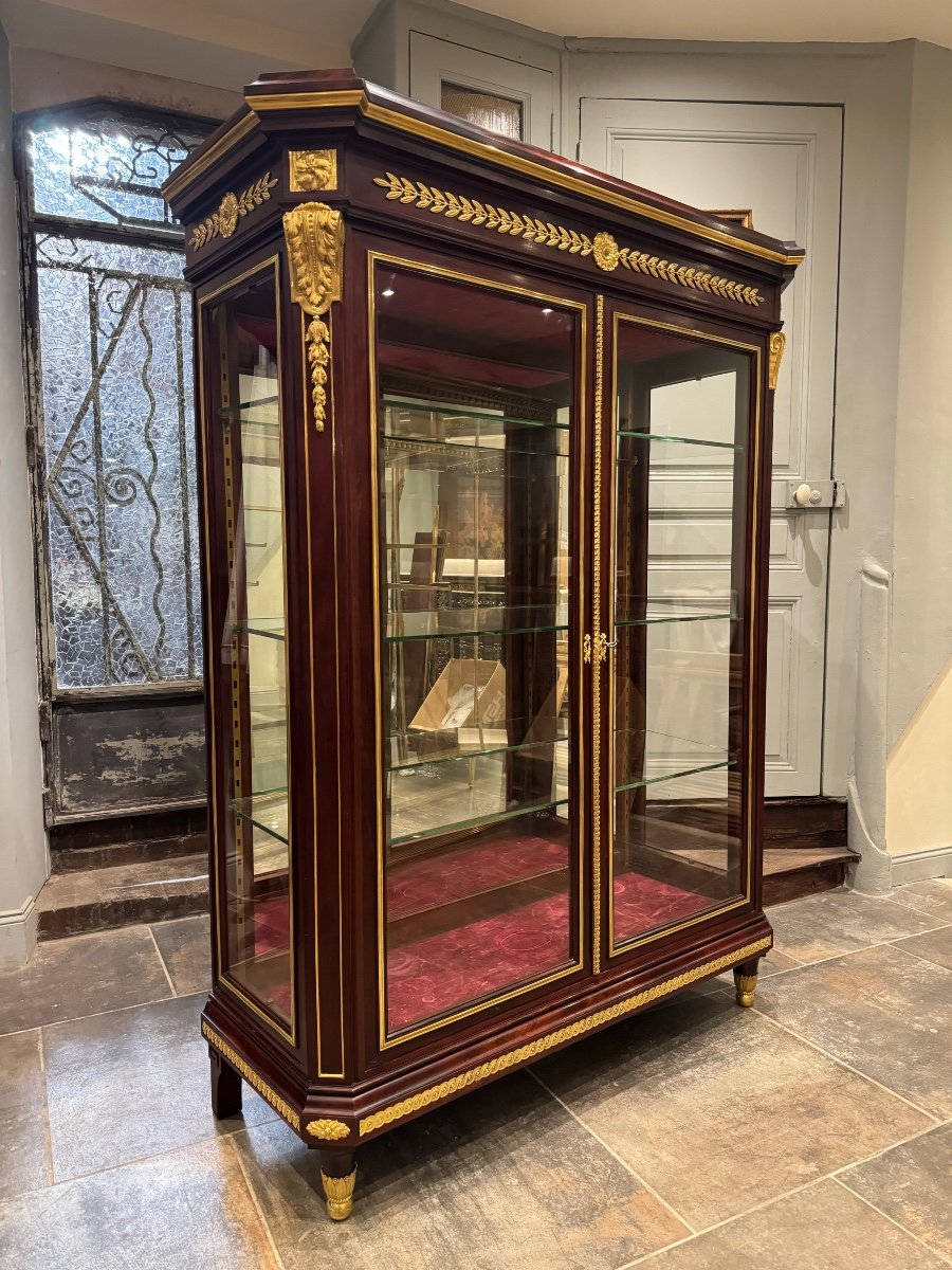 Vitrine De Style Louis XVI En Acajou Et Bronzes Dorés D’époque Napoléon III-photo-2