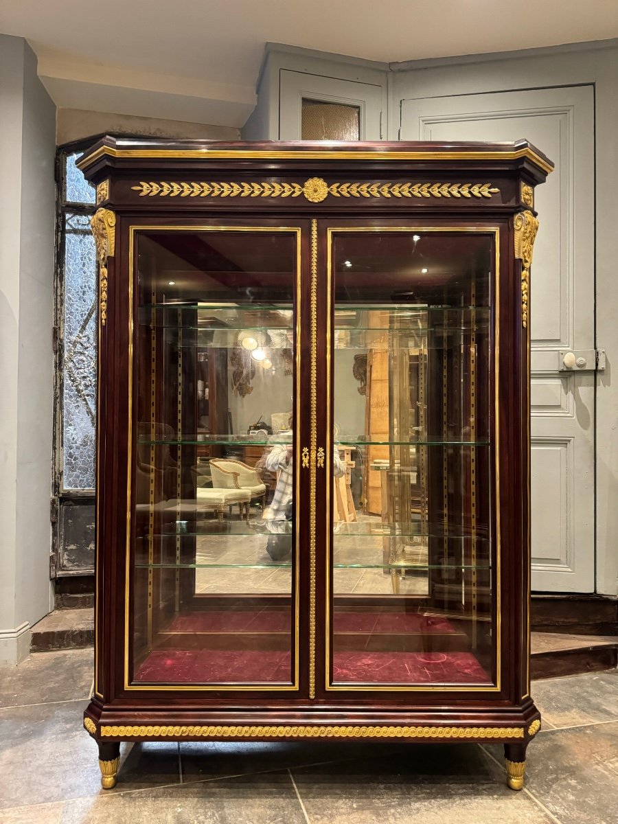 Vitrine De Style Louis XVI En Acajou Et Bronzes Dorés D’époque Napoléon III