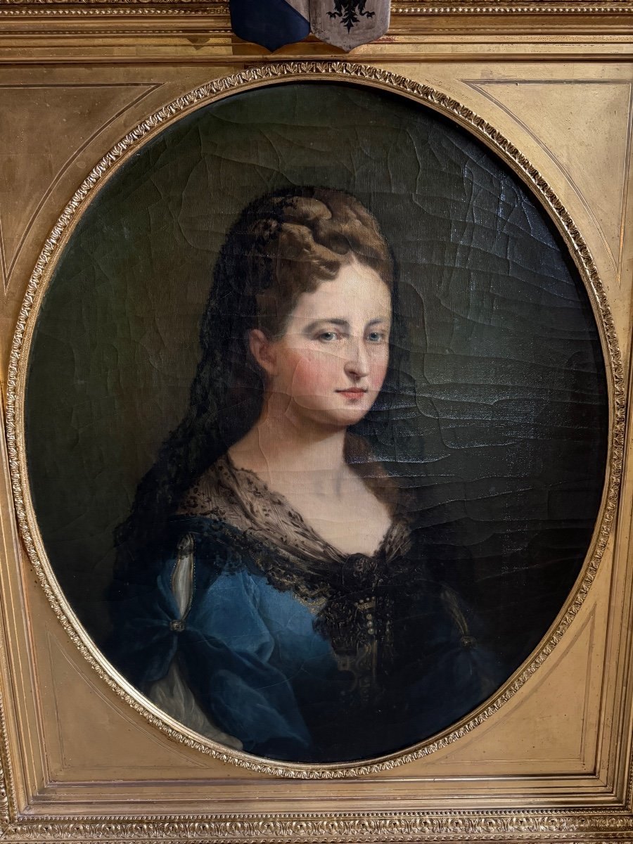 Etienne François Haro ( 1827-1897 ) Portrait Madame De Buissierres Comtesse De Sugny  XIX ème-photo-7