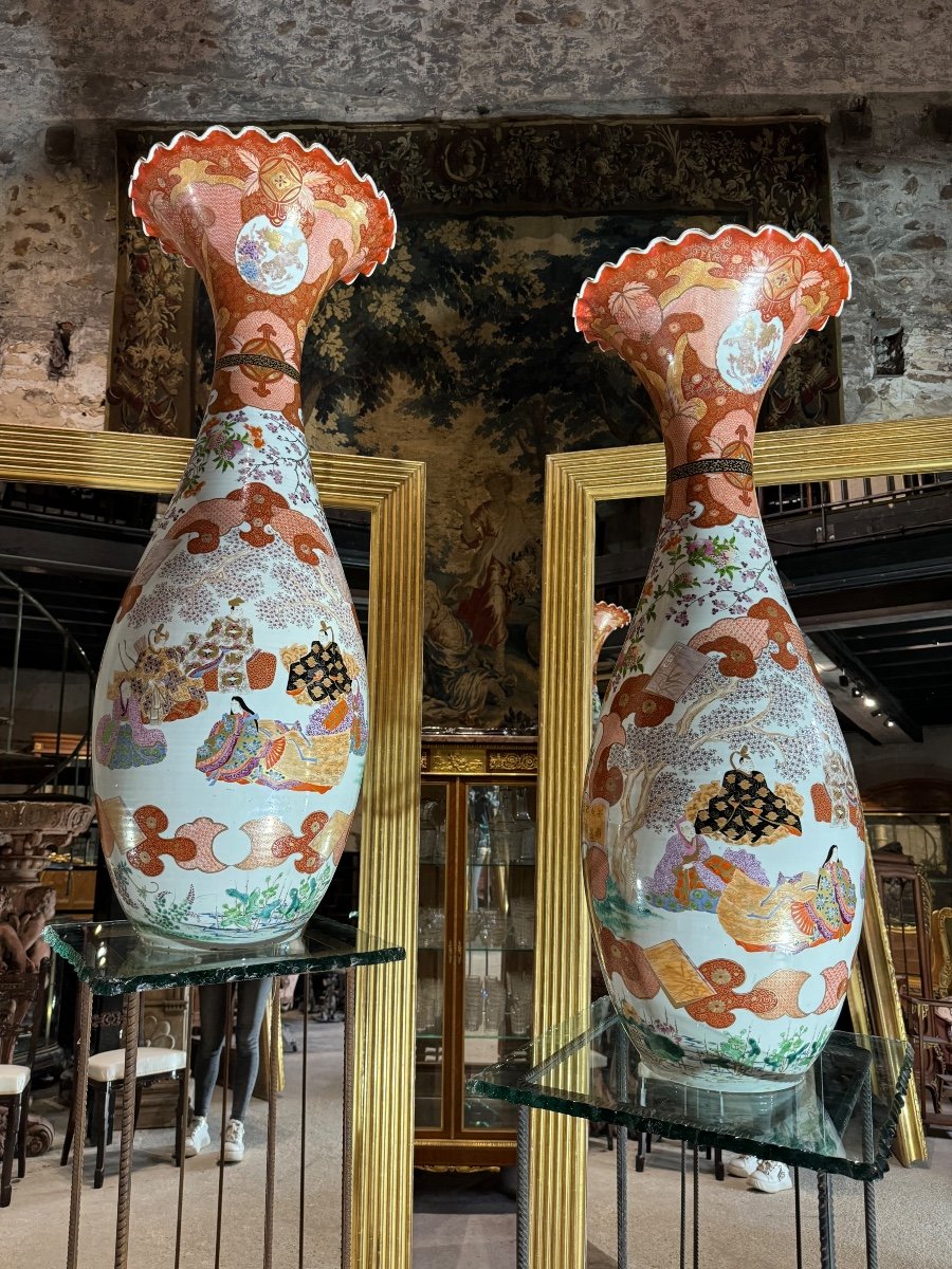 Paire De Vase Kutani ,  Japon fin du XIX ème Siècle -photo-3
