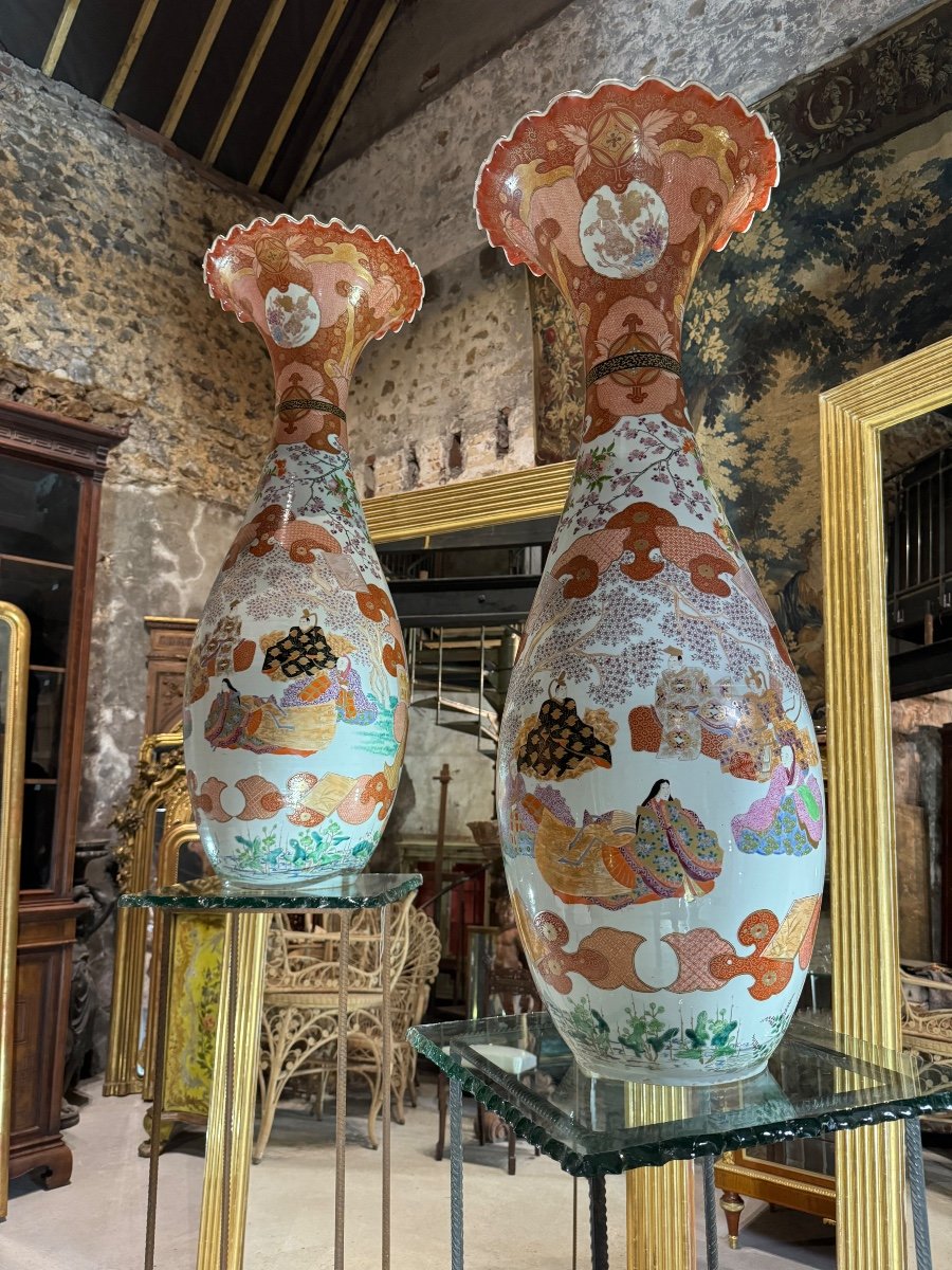 Paire De Vase Kutani ,  Japon fin du XIX ème Siècle -photo-1