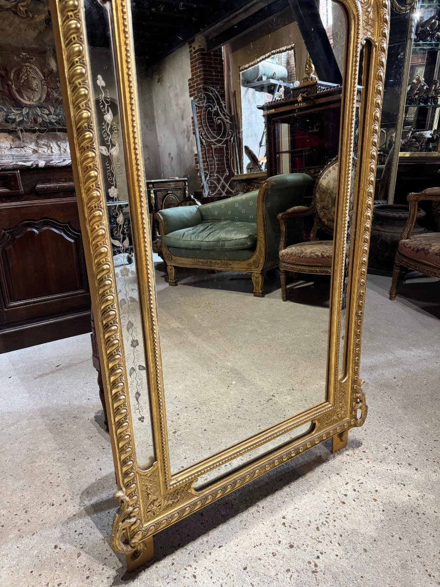 Miroir De Cheminée Aux Putti En Bois Doré D’époque Napoléon III-photo-2