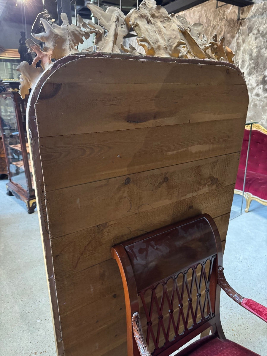 Miroir De Cheminée Aux Putti En Bois Doré D’époque Napoléon III-photo-6