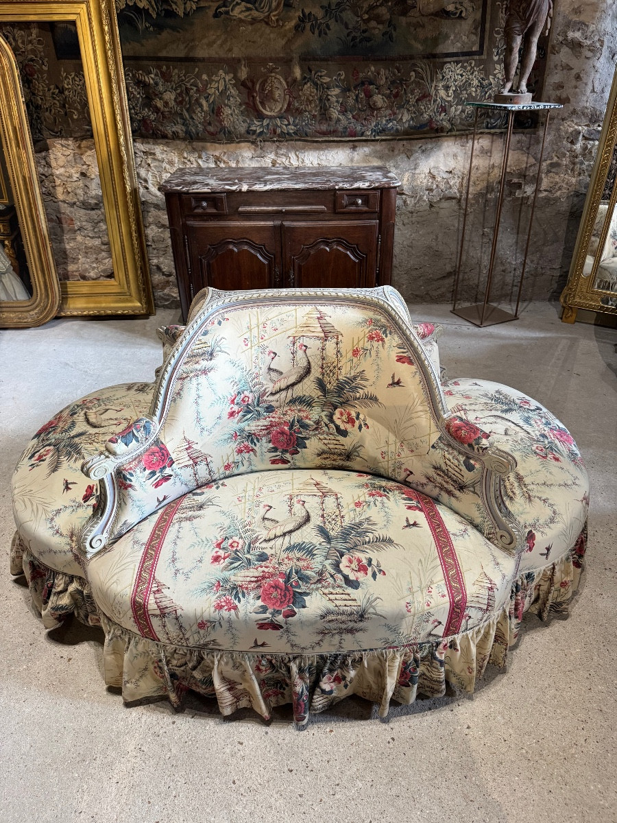 Borne De Style Louis XVI En Bois Réchampie D’époque Napoléon III -photo-2