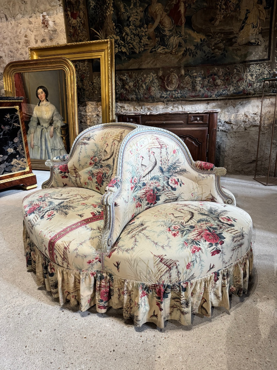 Borne De Style Louis XVI En Bois Réchampie D’époque Napoléon III -photo-4