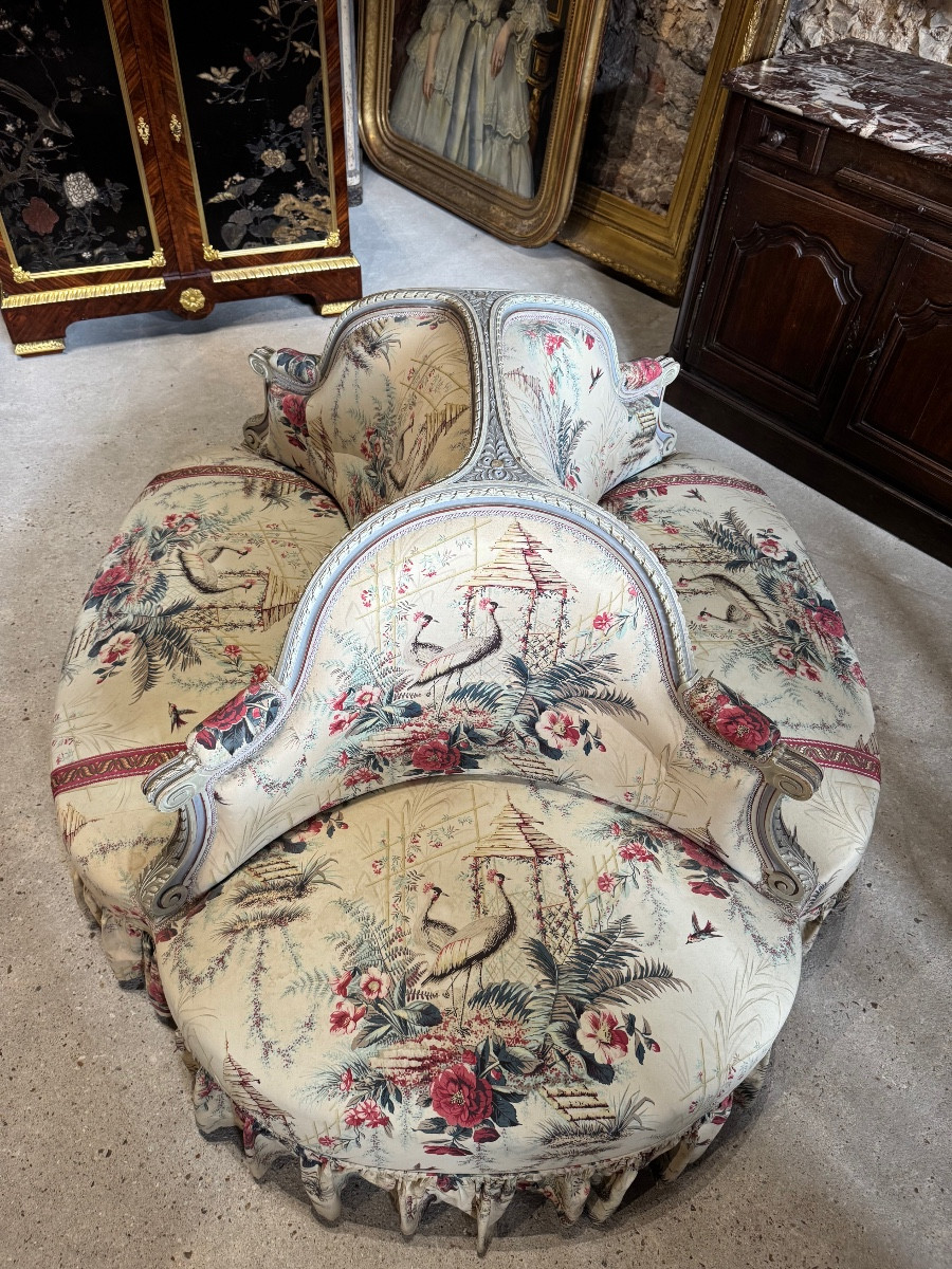 Borne De Style Louis XVI En Bois Réchampie D’époque Napoléon III -photo-1