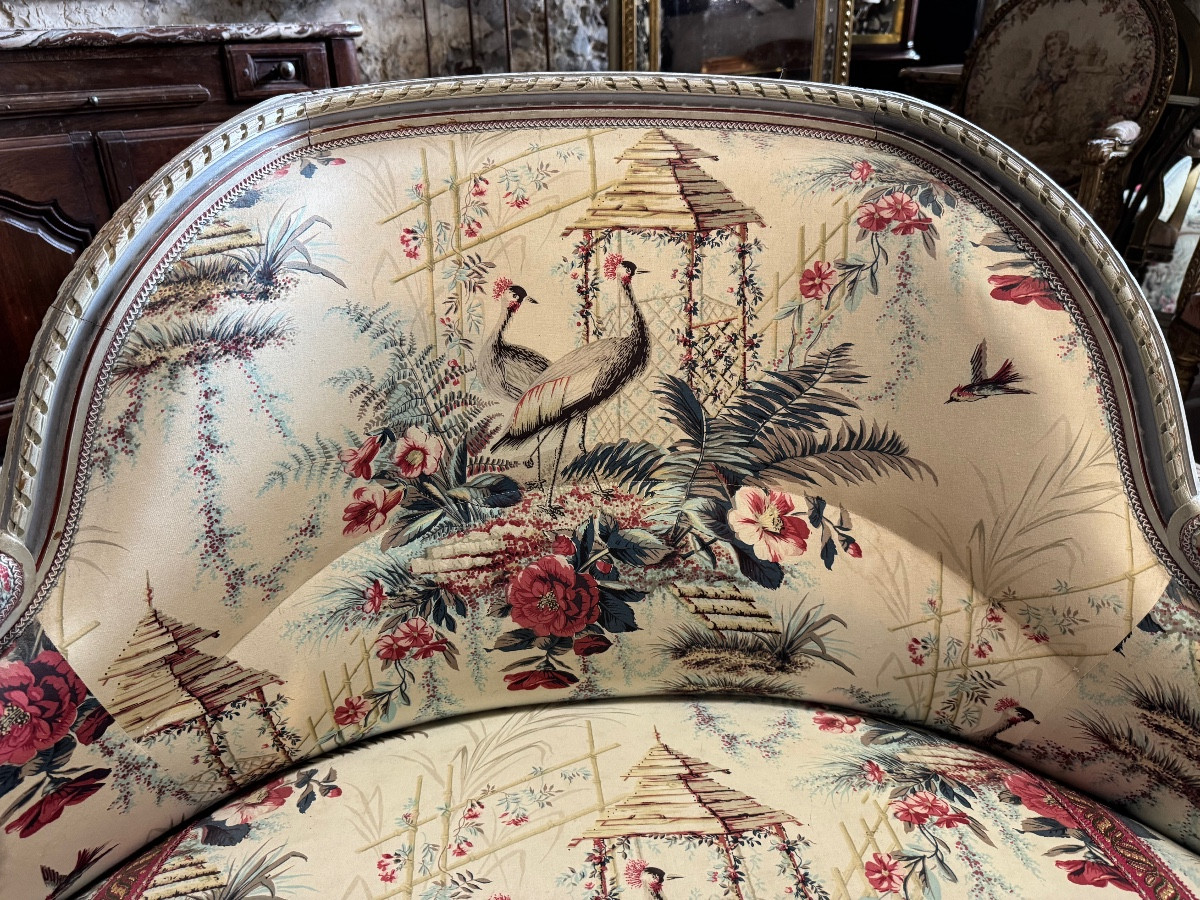 Borne De Style Louis XVI En Bois Réchampie D’époque Napoléon III -photo-2