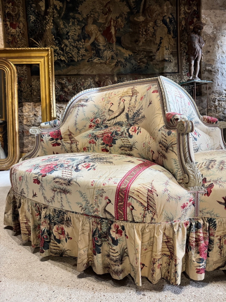 Borne De Style Louis XVI En Bois Réchampie D’époque Napoléon III -photo-4