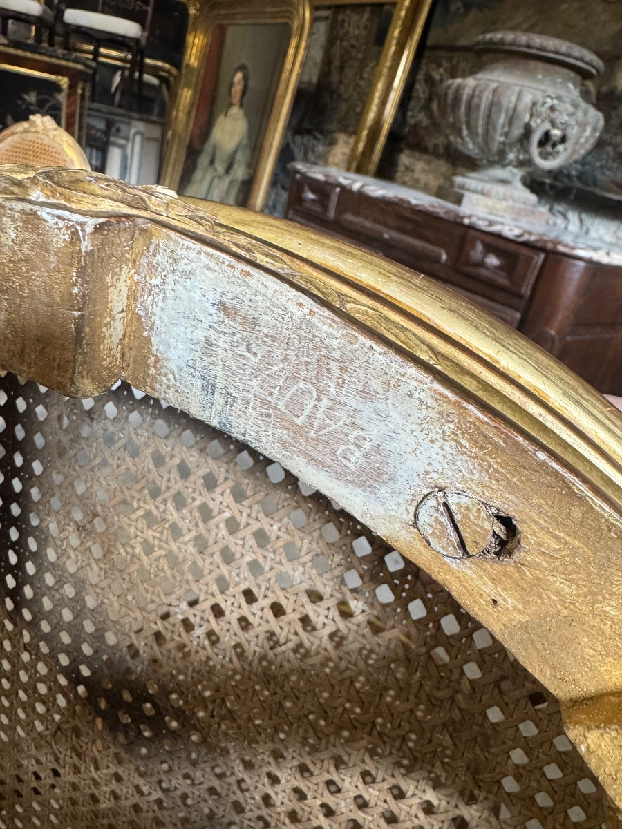 Paire de chaises d’époque Louis XVI estampillées de Mathieu Bauve-photo-5