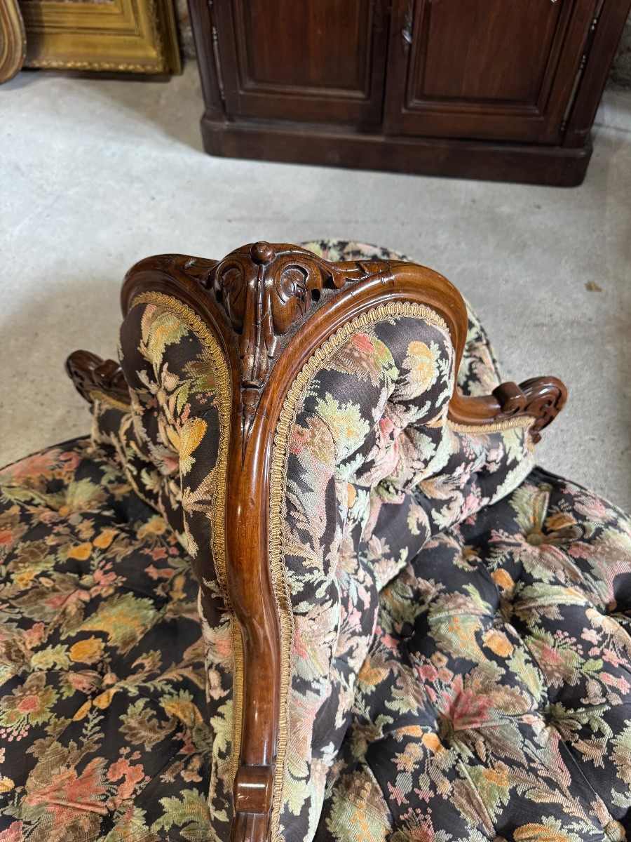 Borne, Napoleon III Period Mahogany Middle Sofa-photo-1