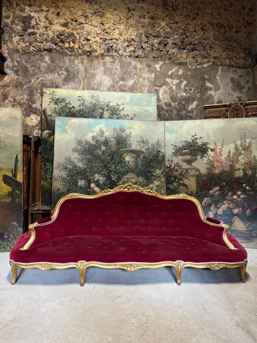 Gilded Wooden Castle Terminal From The Napoleon III Period -photo-2
