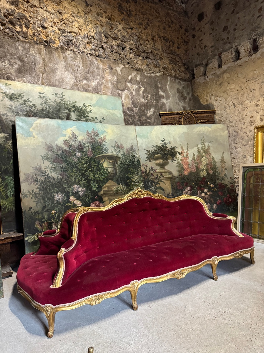 Gilded Wooden Castle Terminal From The Napoleon III Period -photo-3