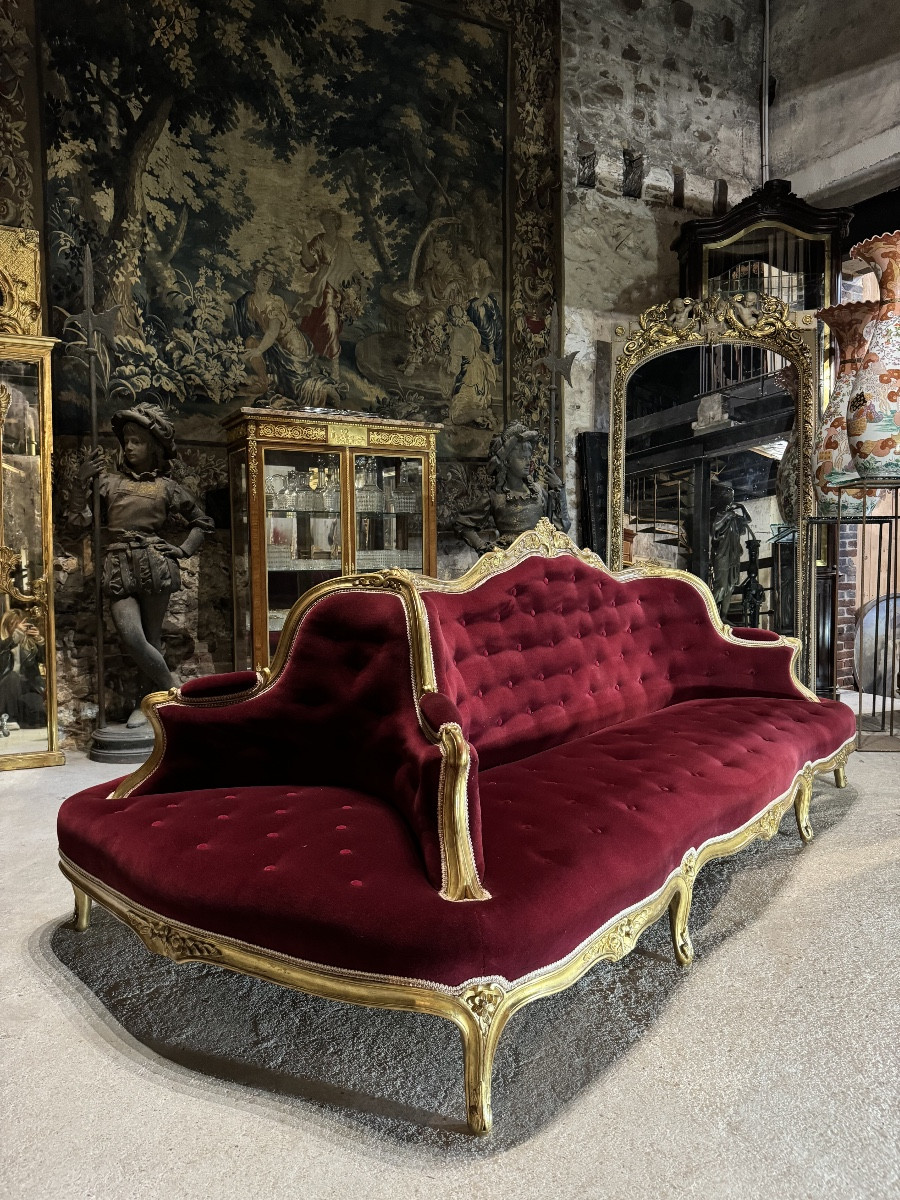 Gilded Wooden Castle Terminal From The Napoleon III Period -photo-4