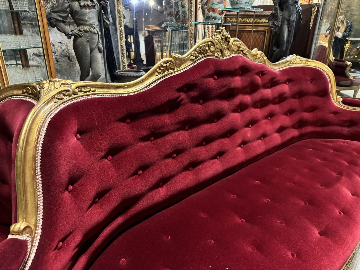 Gilded Wooden Castle Terminal From The Napoleon III Period -photo-3