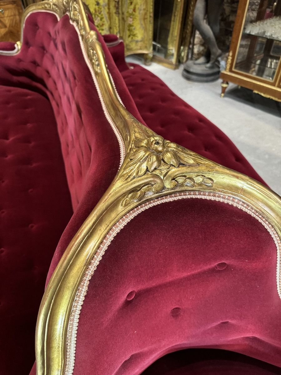 Gilded Wooden Castle Terminal From The Napoleon III Period -photo-4