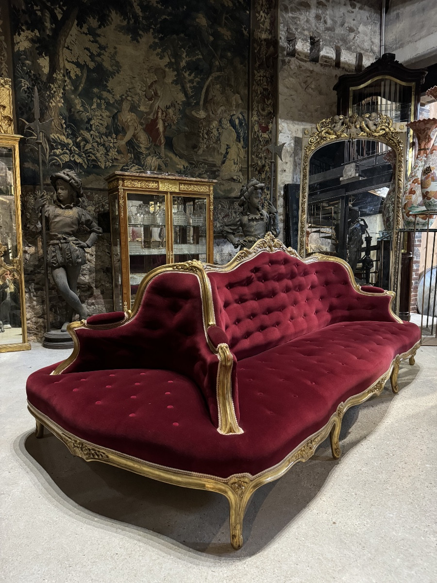 Gilded Wooden Castle Terminal From The Napoleon III Period -photo-5