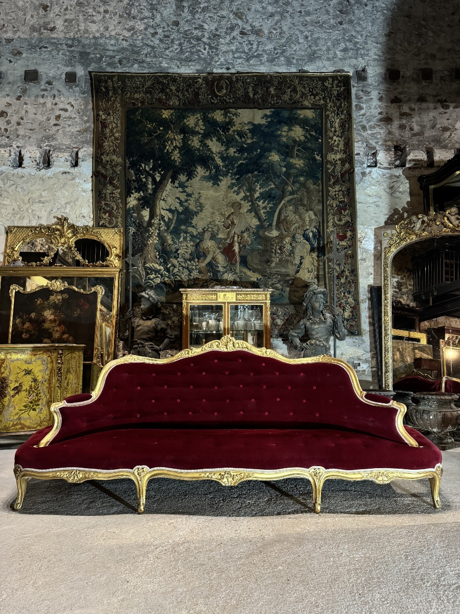 Gilded Wooden Castle Terminal From The Napoleon III Period -photo-6