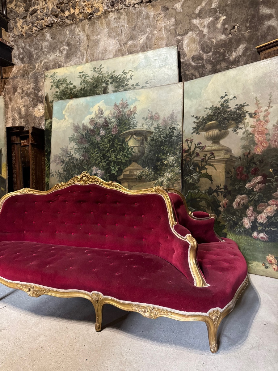 Gilded Wooden Castle Terminal From The Napoleon III Period -photo-7