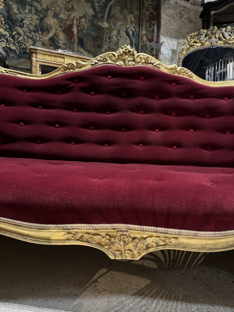 Gilded Wooden Castle Terminal From The Napoleon III Period -photo-8