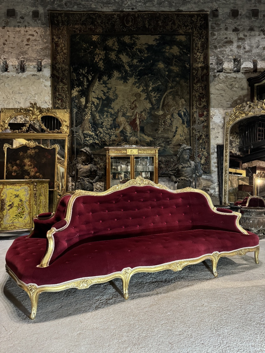 Gilded Wooden Castle Terminal From The Napoleon III Period 