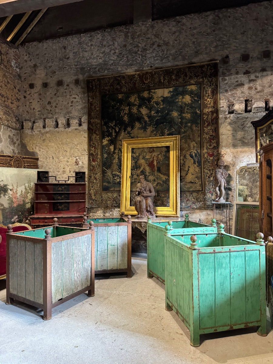 Suite de 4 bacs à oranger monumentaux d’époque Art déco -photo-5