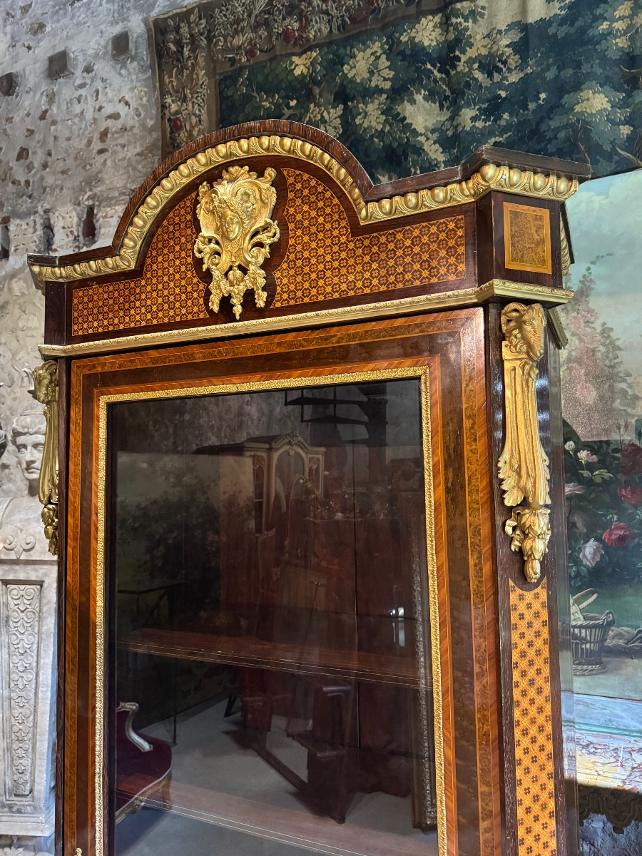 Vitrine en marqueterie d’époque Napoleon III -photo-2