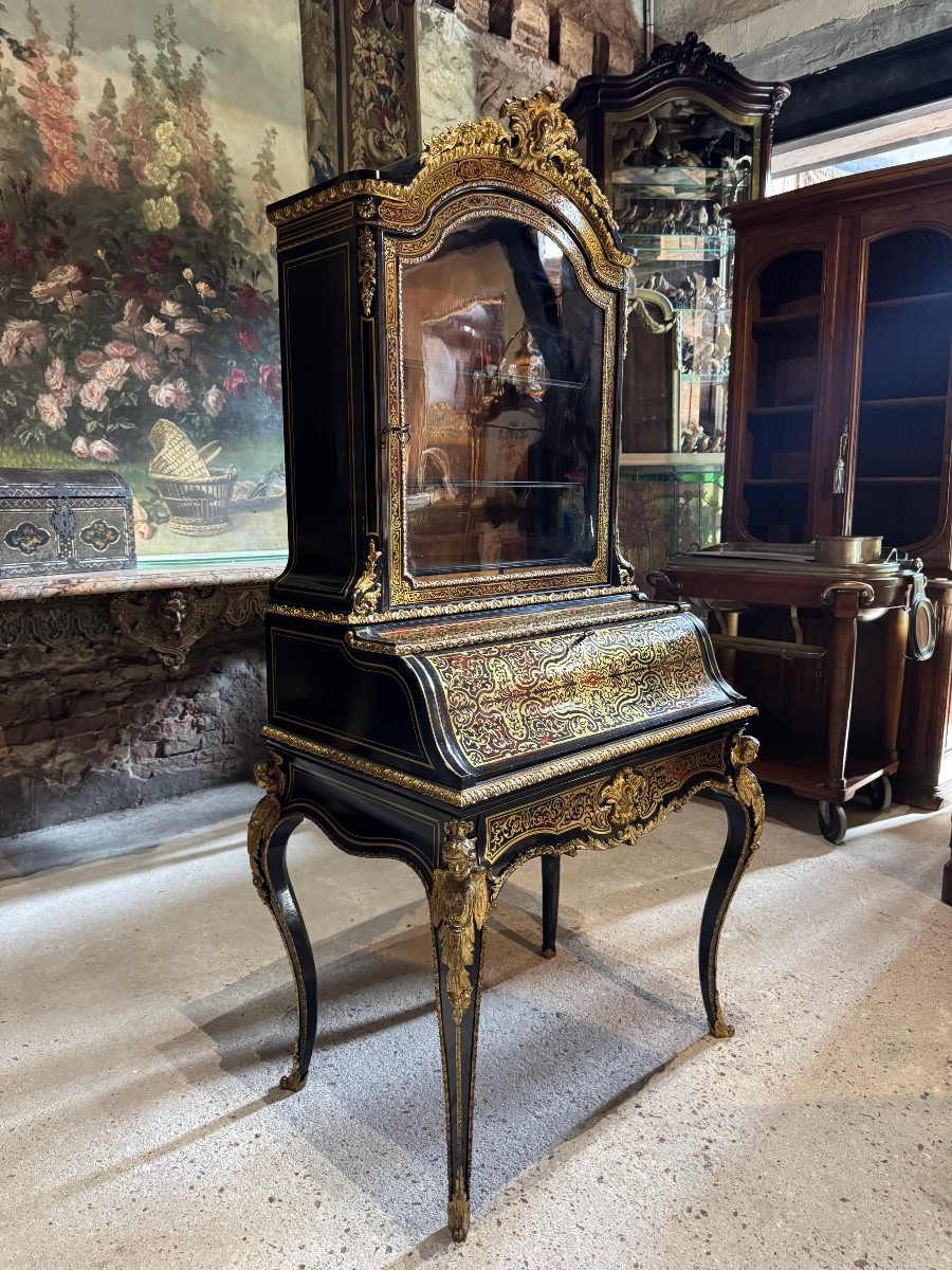 Bureau en marqueterie Boulle d’époque Napoléon III -photo-3