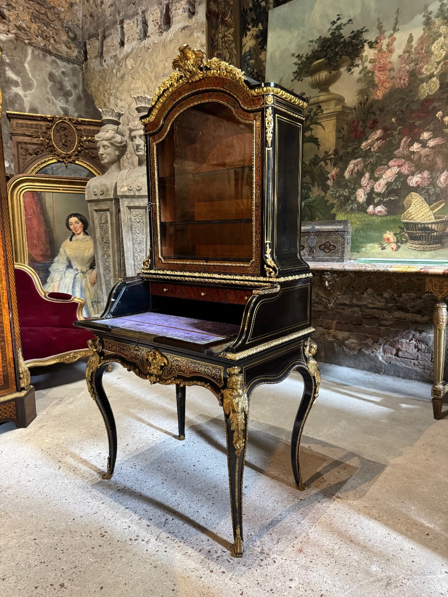 Bureau en marqueterie Boulle d’époque Napoléon III -photo-4