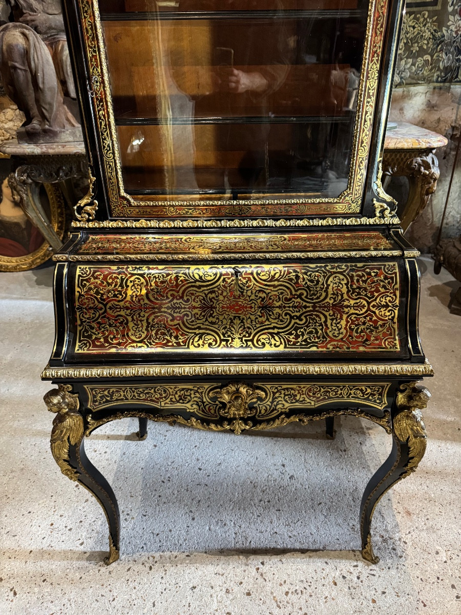 Bureau en marqueterie Boulle d’époque Napoléon III -photo-1
