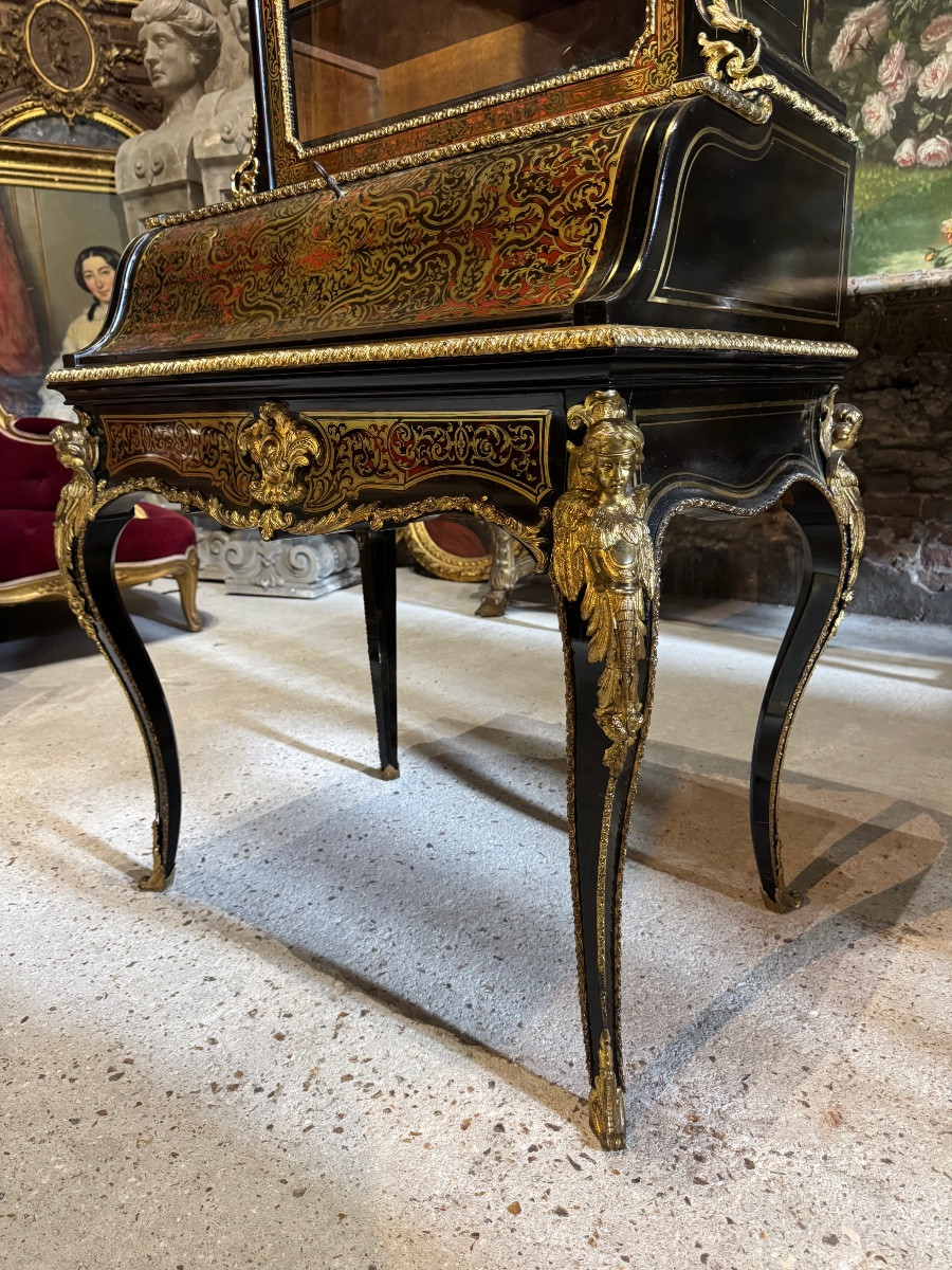 Bureau en marqueterie Boulle d’époque Napoléon III -photo-3