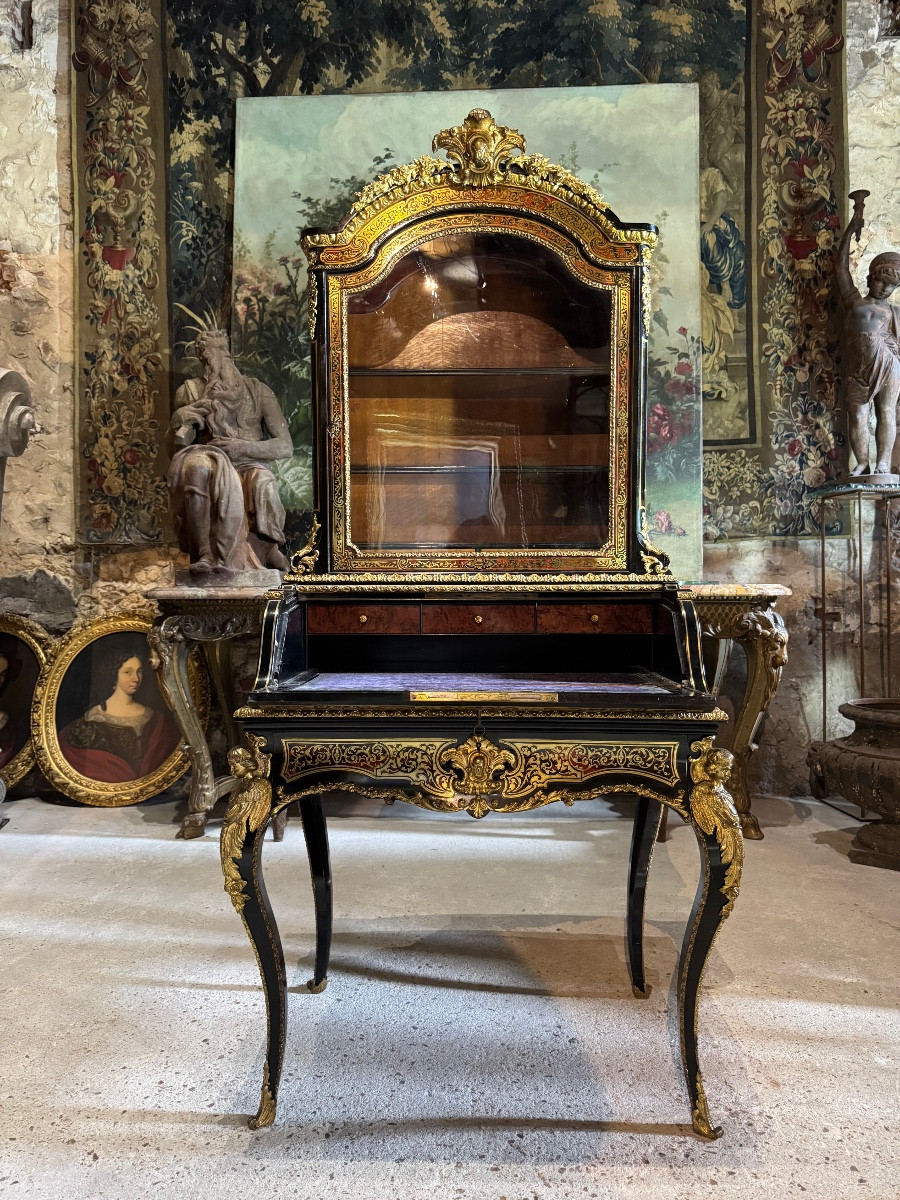 Bureau en marqueterie Boulle d’époque Napoléon III -photo-7