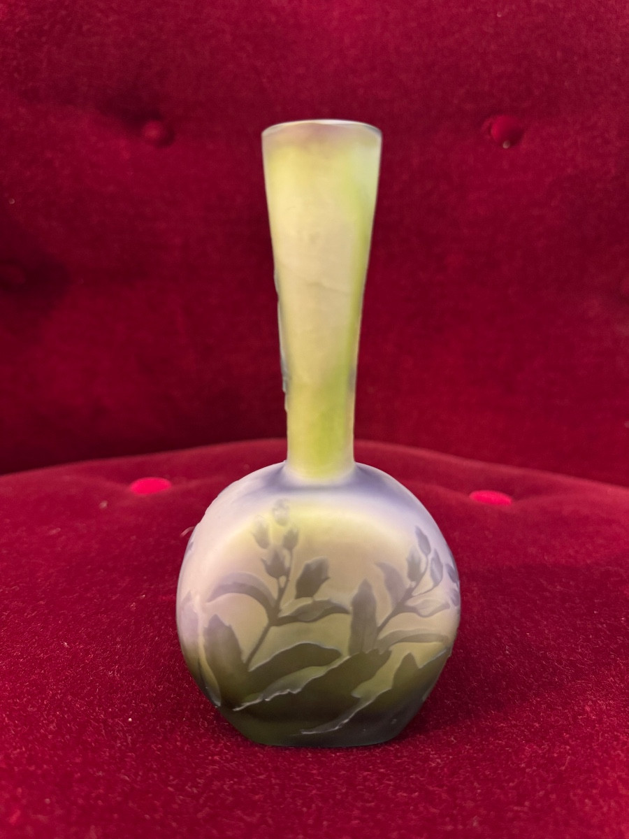 émile Gallé Vase With Butterflies, Art Nouveau Period -photo-2