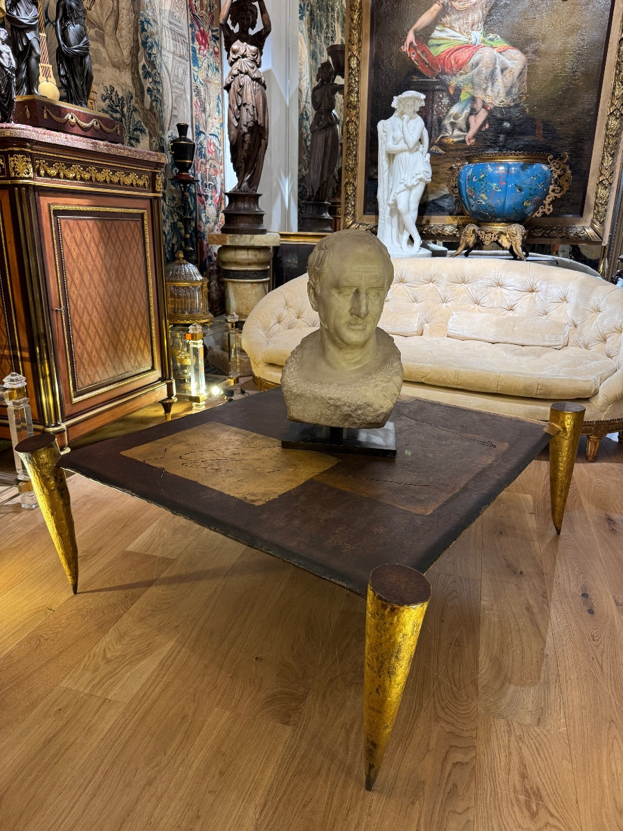 Brutalist Coffee Table By Jean Jacques Argueyrolles From The 1970s-photo-2