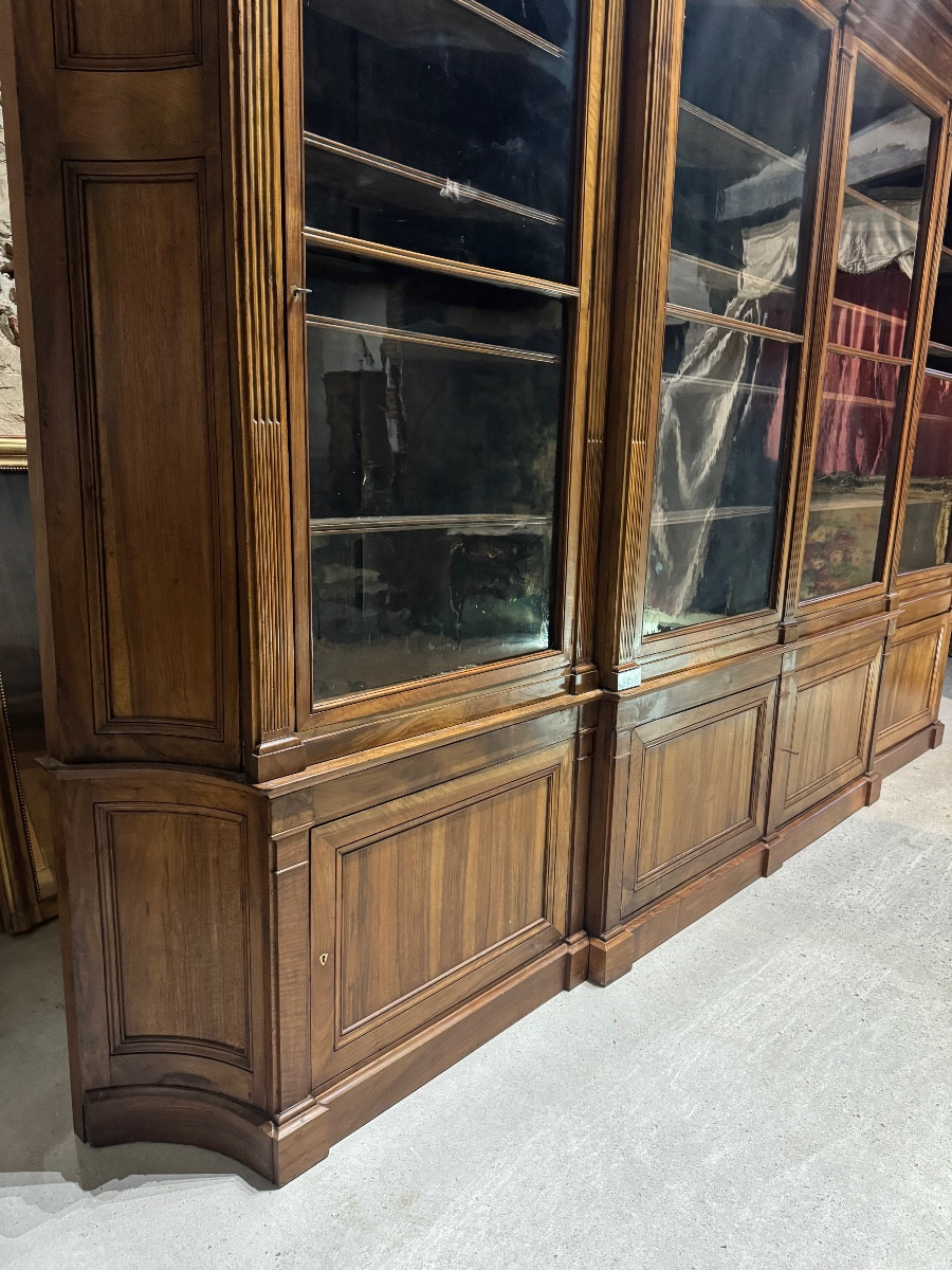 Bibliothèque de style Louis XVI fin du XVIII ème en Noyer -photo-2