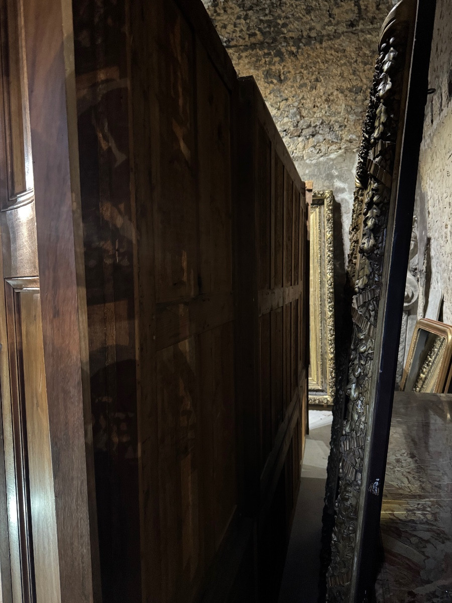 Bibliothèque de style Louis XVI fin du XVIII ème en Noyer -photo-4