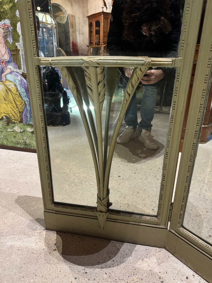Miroir triptyque de style Louis XVI d’époque Napoléon III -photo-2