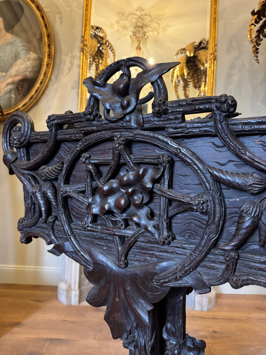 Carved Wooden Planter, Black Forest Work, 19th Century -photo-1