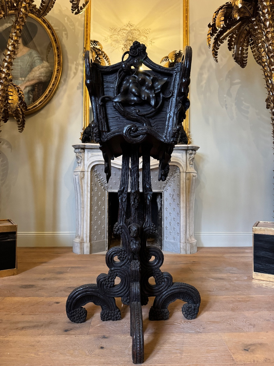 Carved Wooden Planter, Black Forest Work, 19th Century -photo-6
