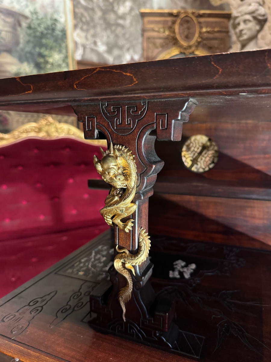 Table à thé Japonisante signée de Gabriel Viardot XIX ème siècle -photo-5