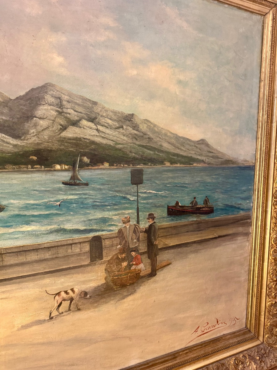 Oil On Canvas, View Of Prado Beach In Marseille, Signed And Dated 1895-photo-5