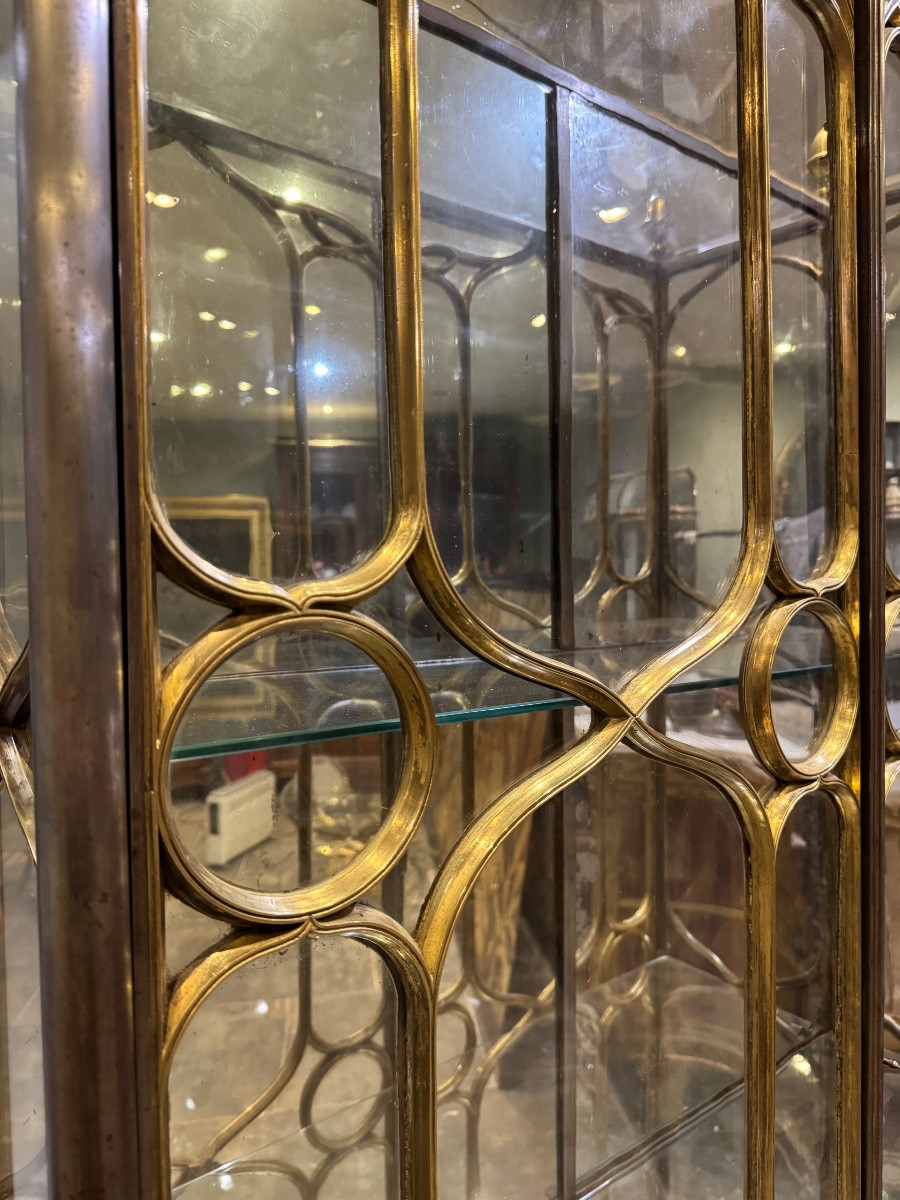 19th Century Neo-gothic Style Brass And Steel Display Case -photo-3