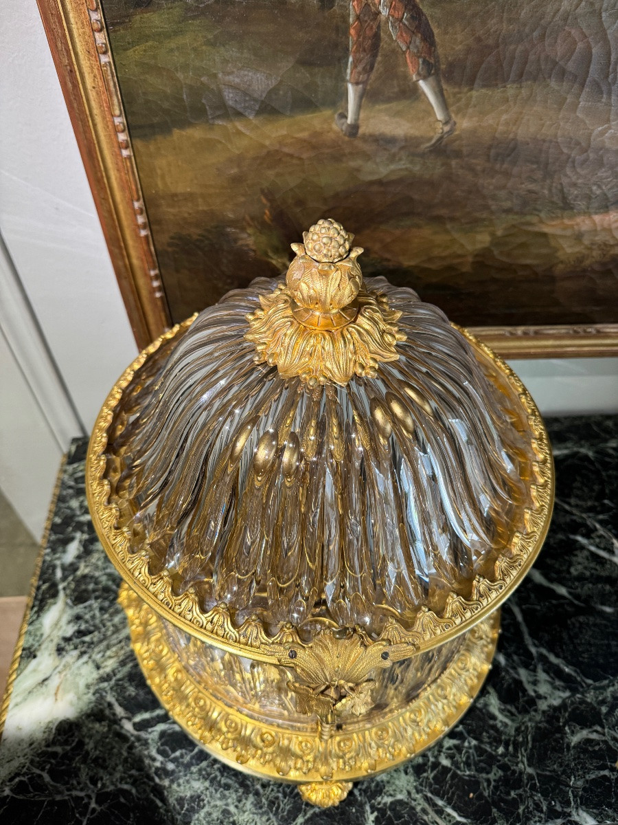 Cave à liqueur en cristal taillé attribuée à Baccarat -photo-3